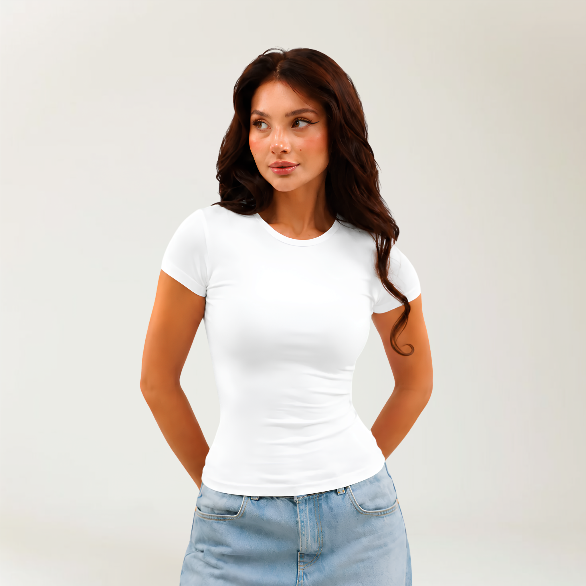 Short Sleeve Top In White