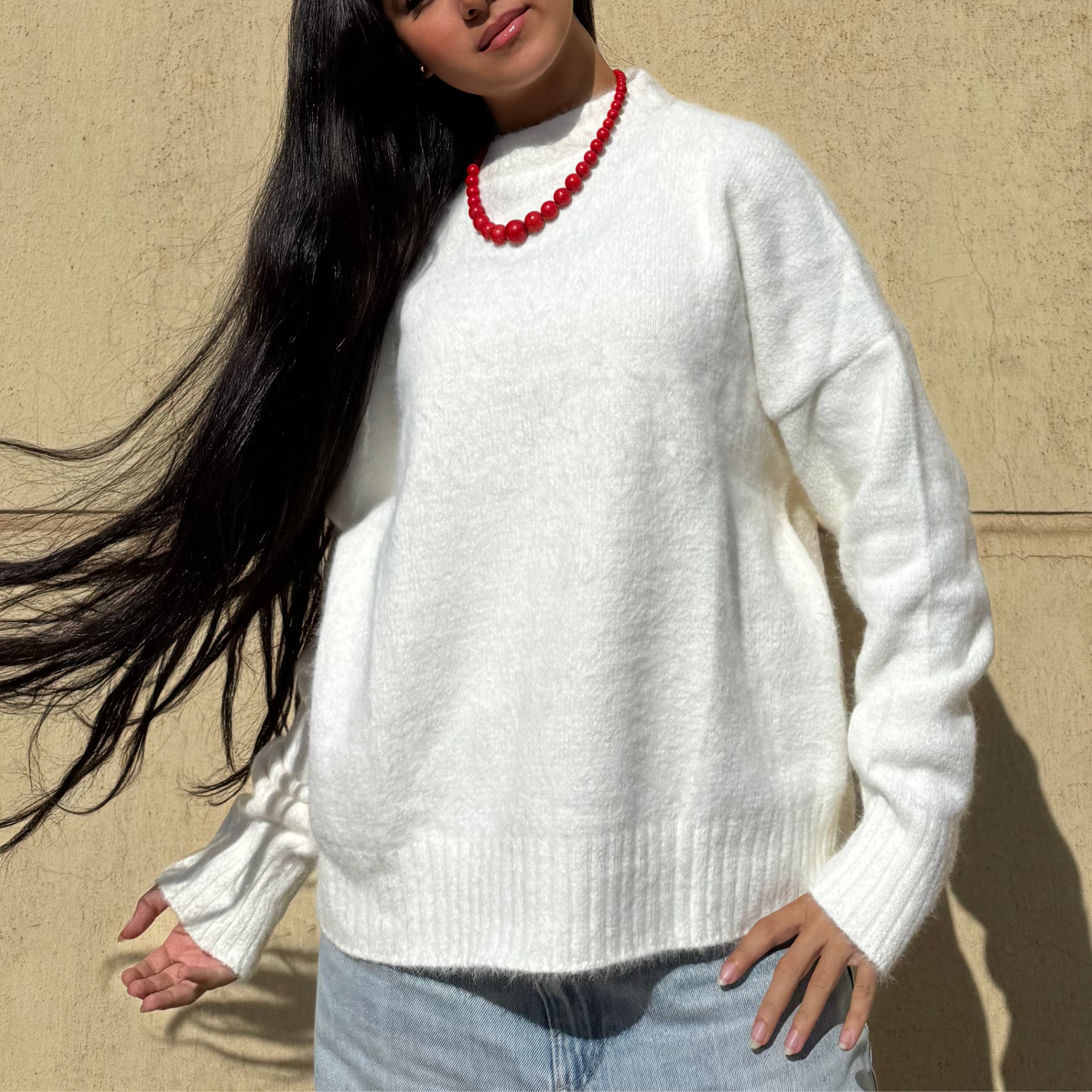 Mohair Crewneck In white