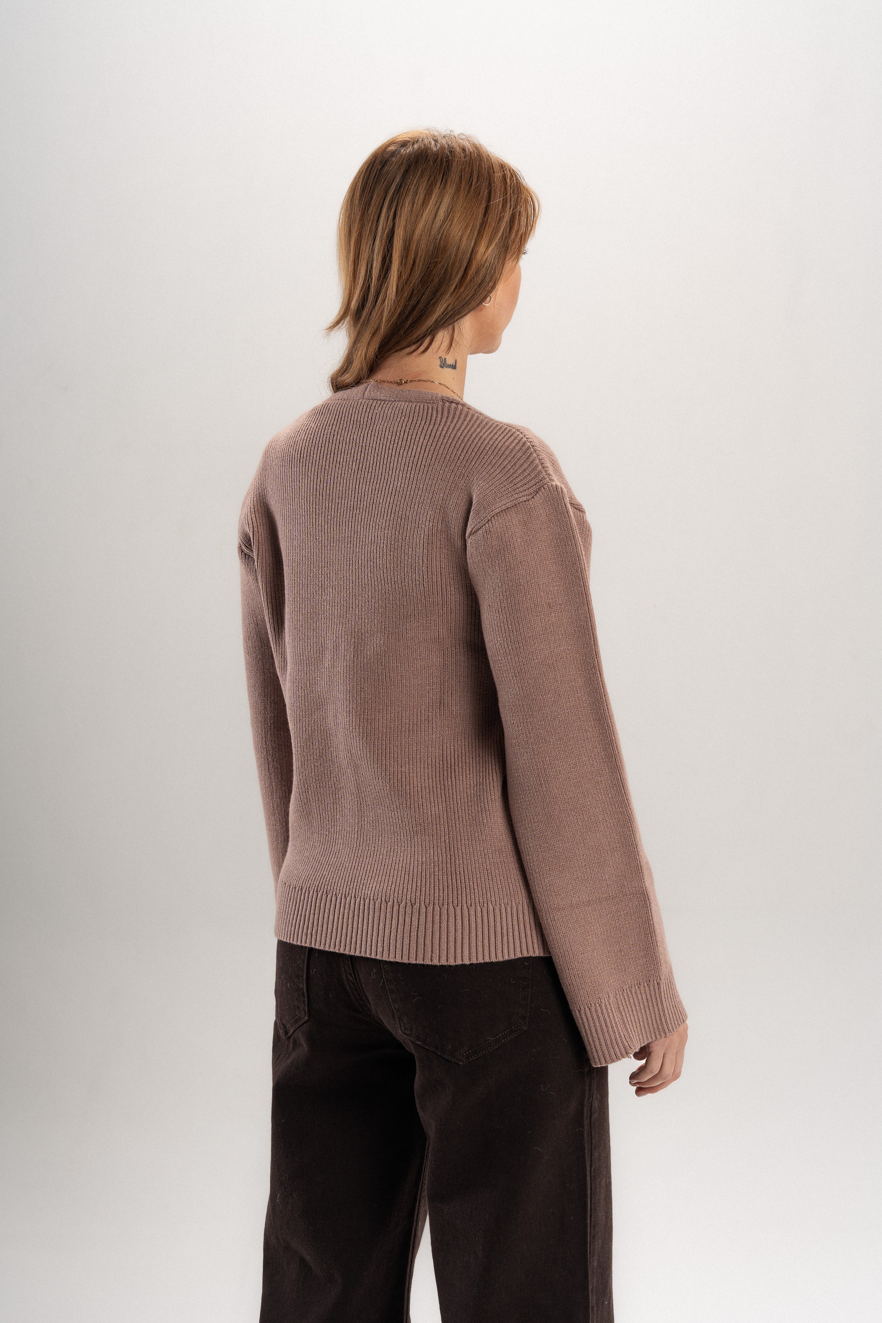 Nymeria Ribbed Cardigan in Beige