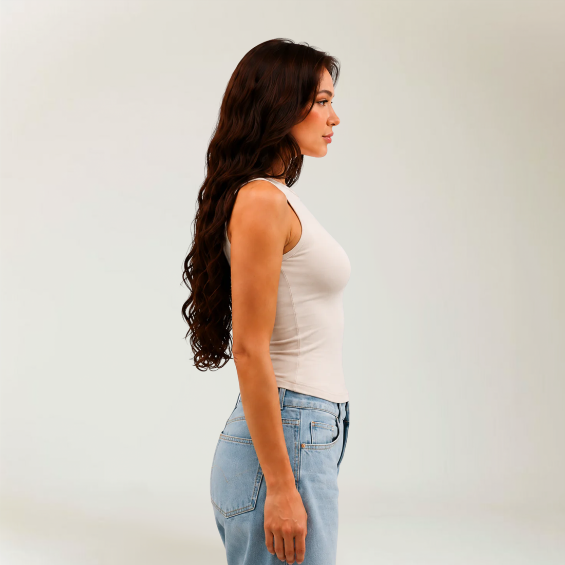 Sleeveless Top In In Beige