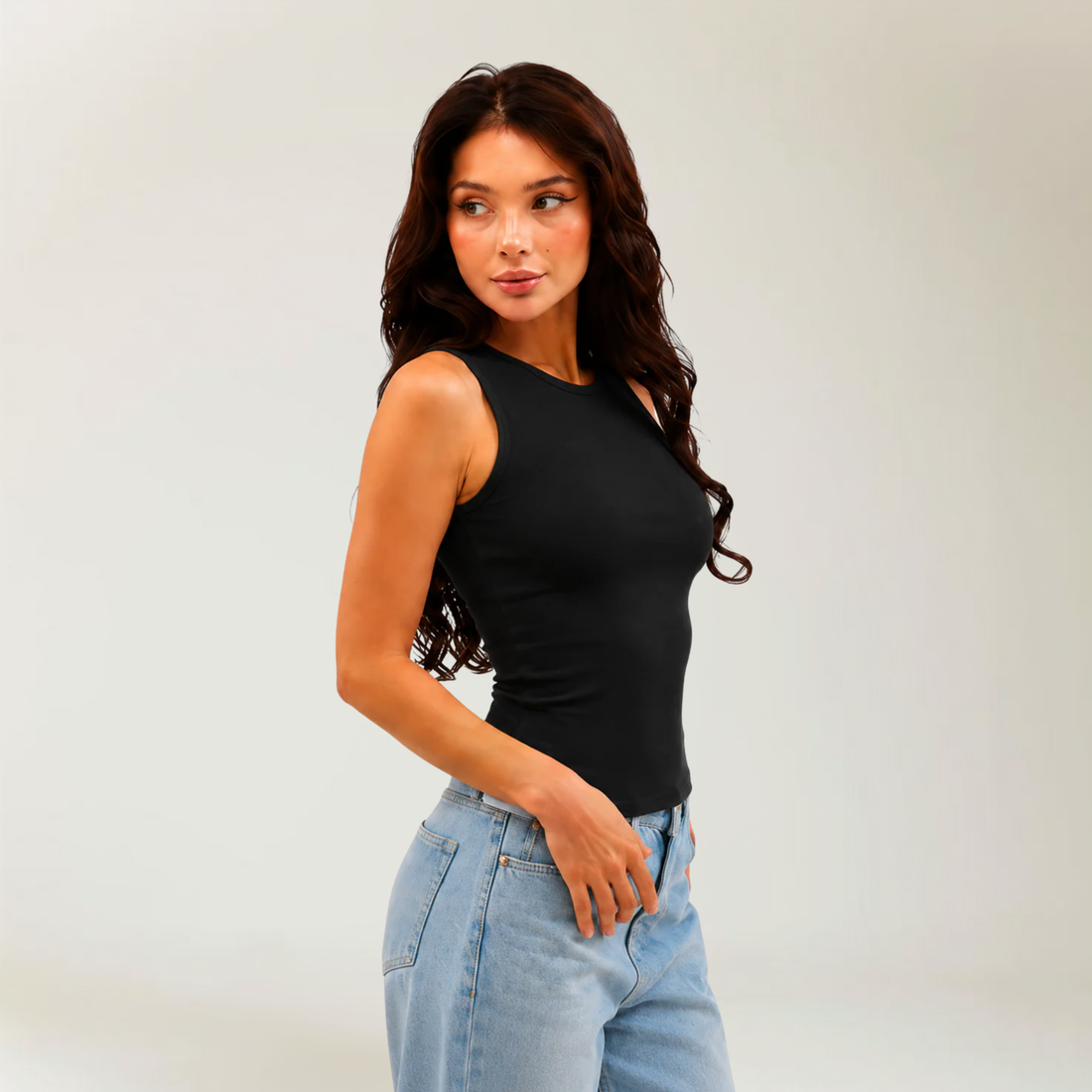 Sleeveless Top In Black