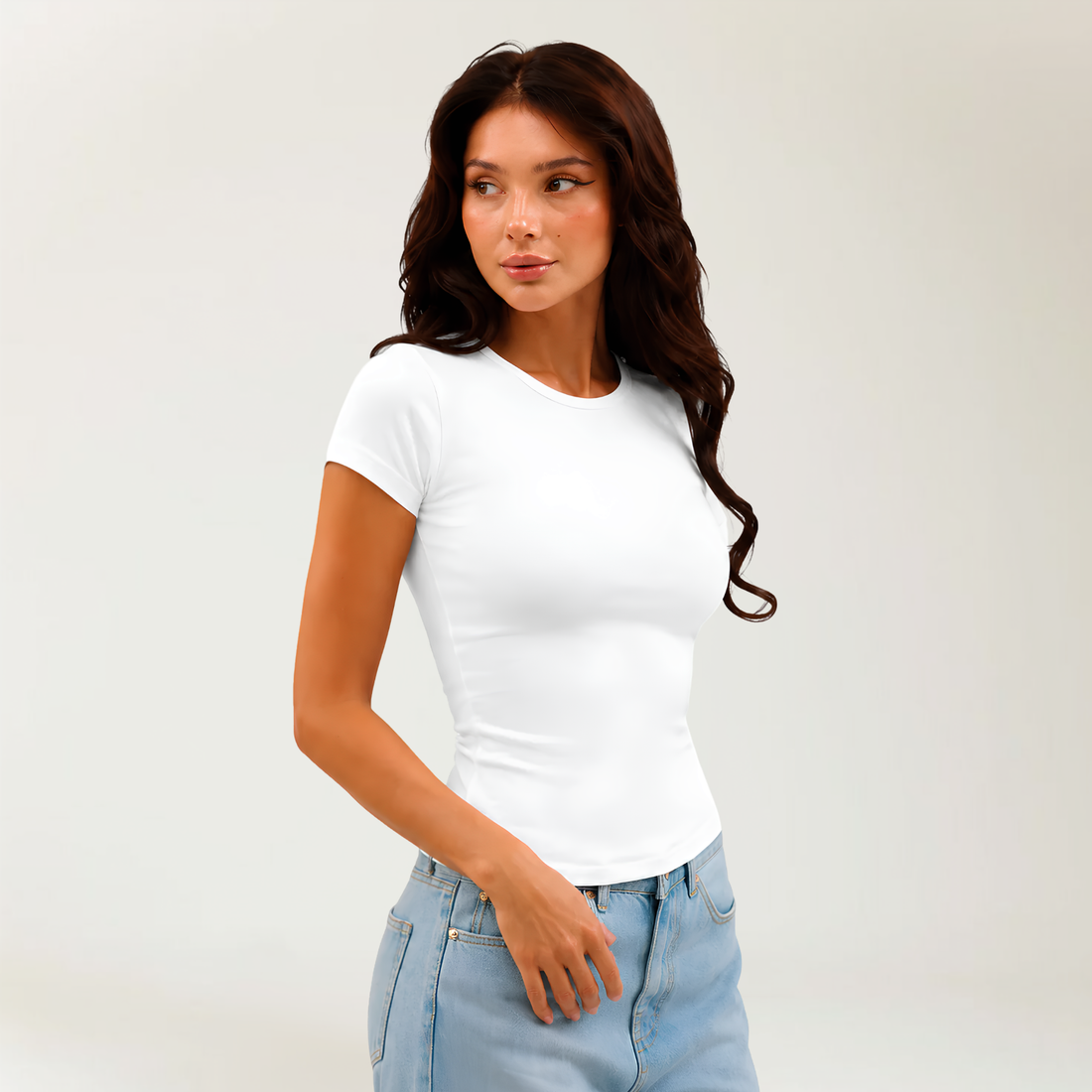 Short Sleeve Top In White