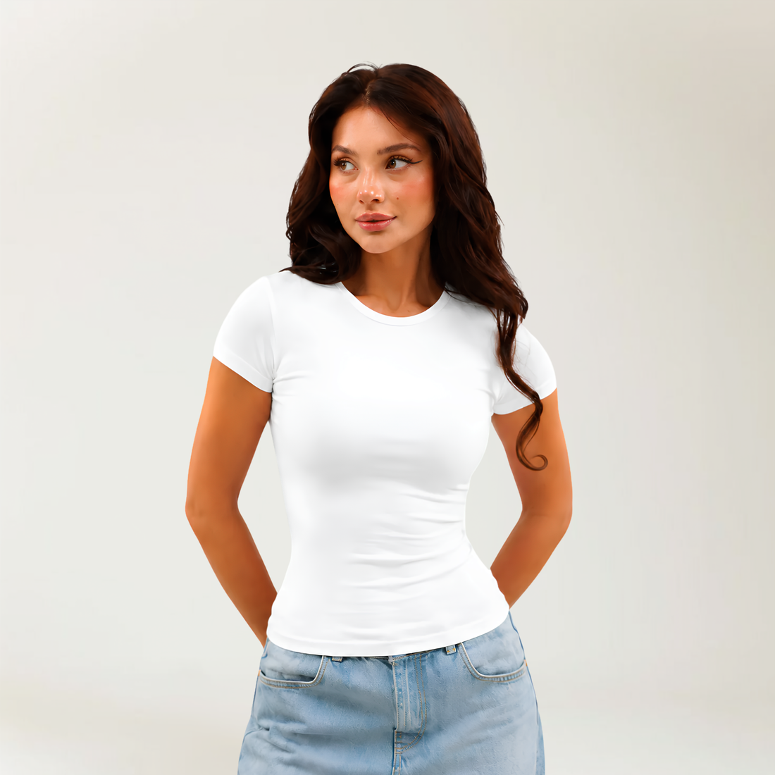 Short Sleeve Top In White