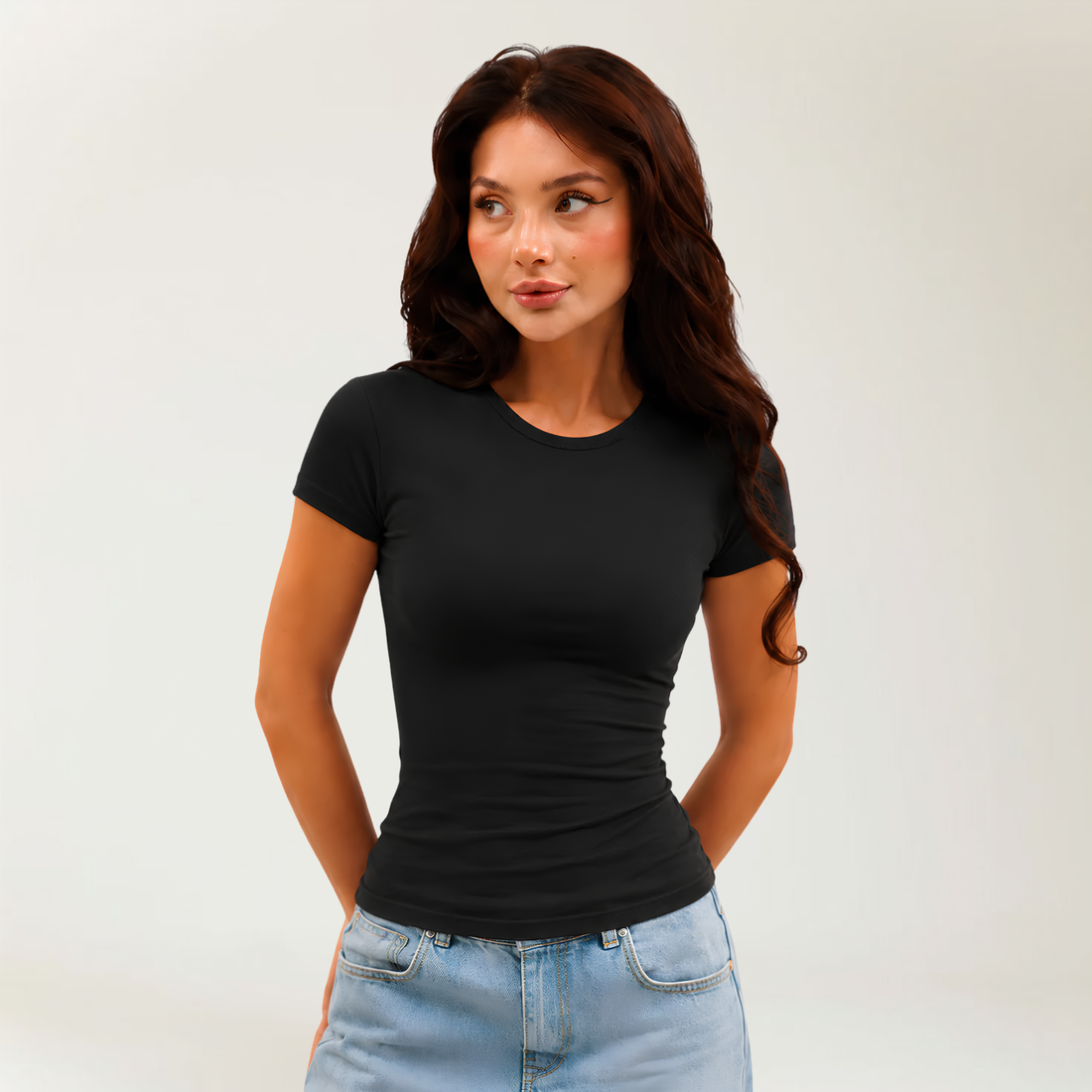 Short Sleeve Top In Black