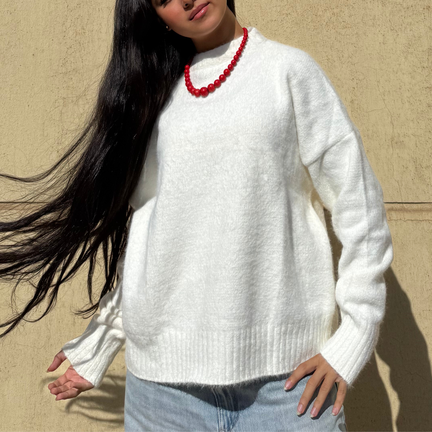 Mohair Crewneck In white