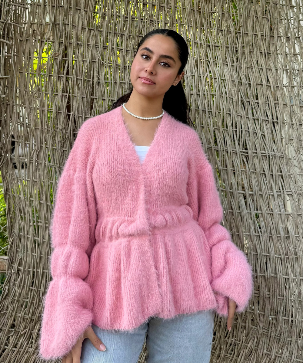 Mystique Cardigan In Baby Pink