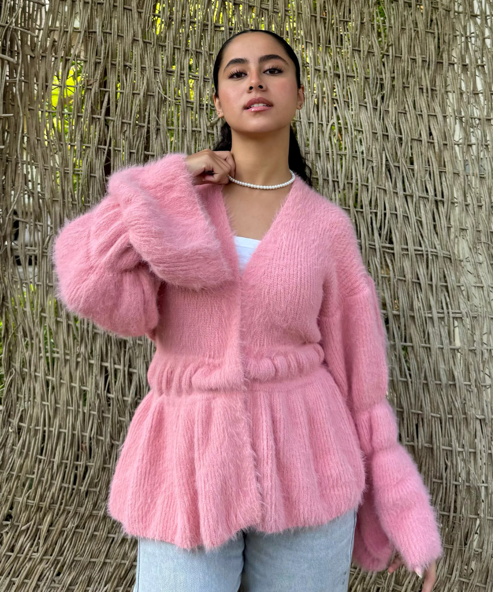 Mystique Cardigan In Baby Pink