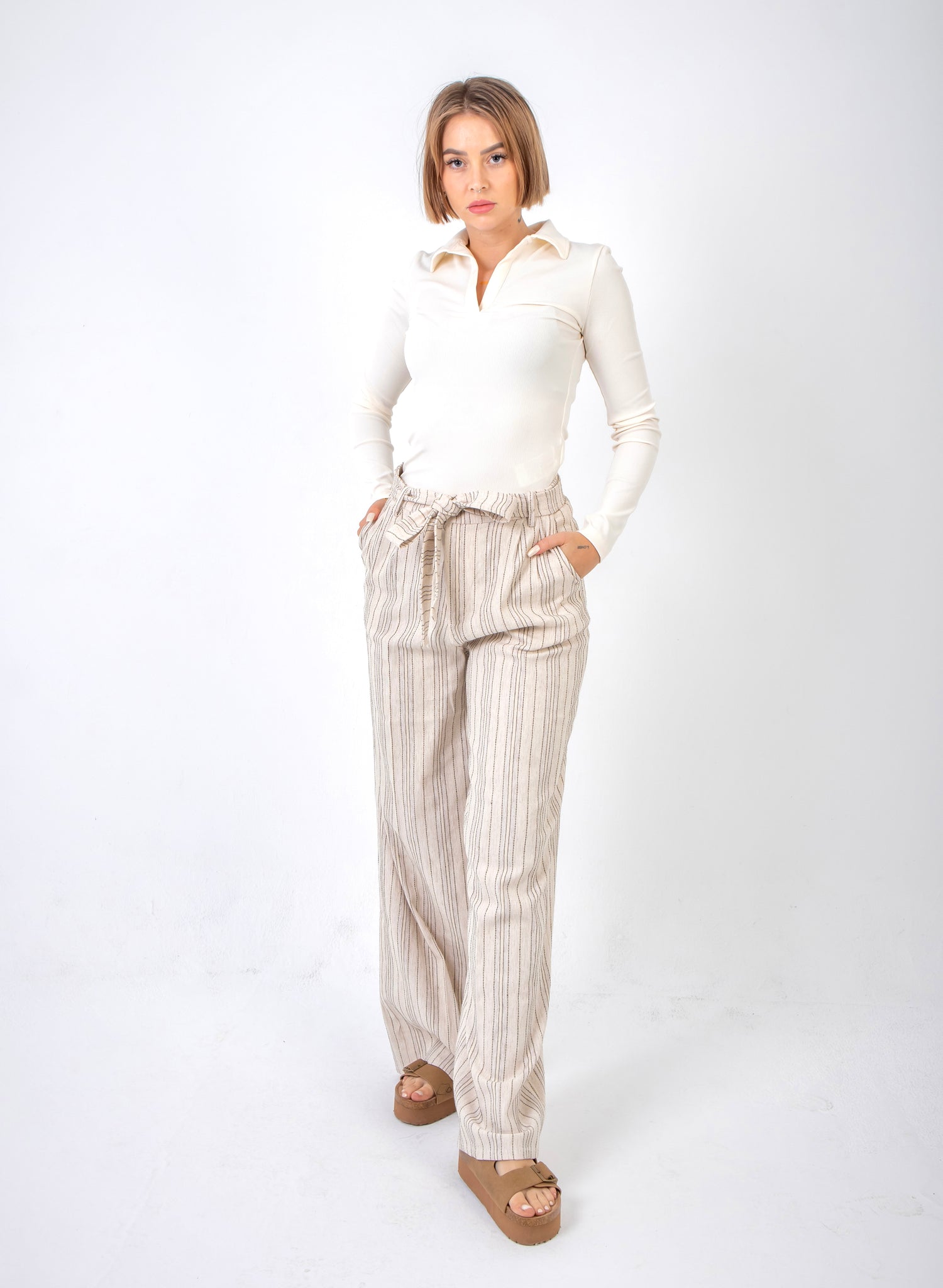 Palazzo Pants In Vivid White