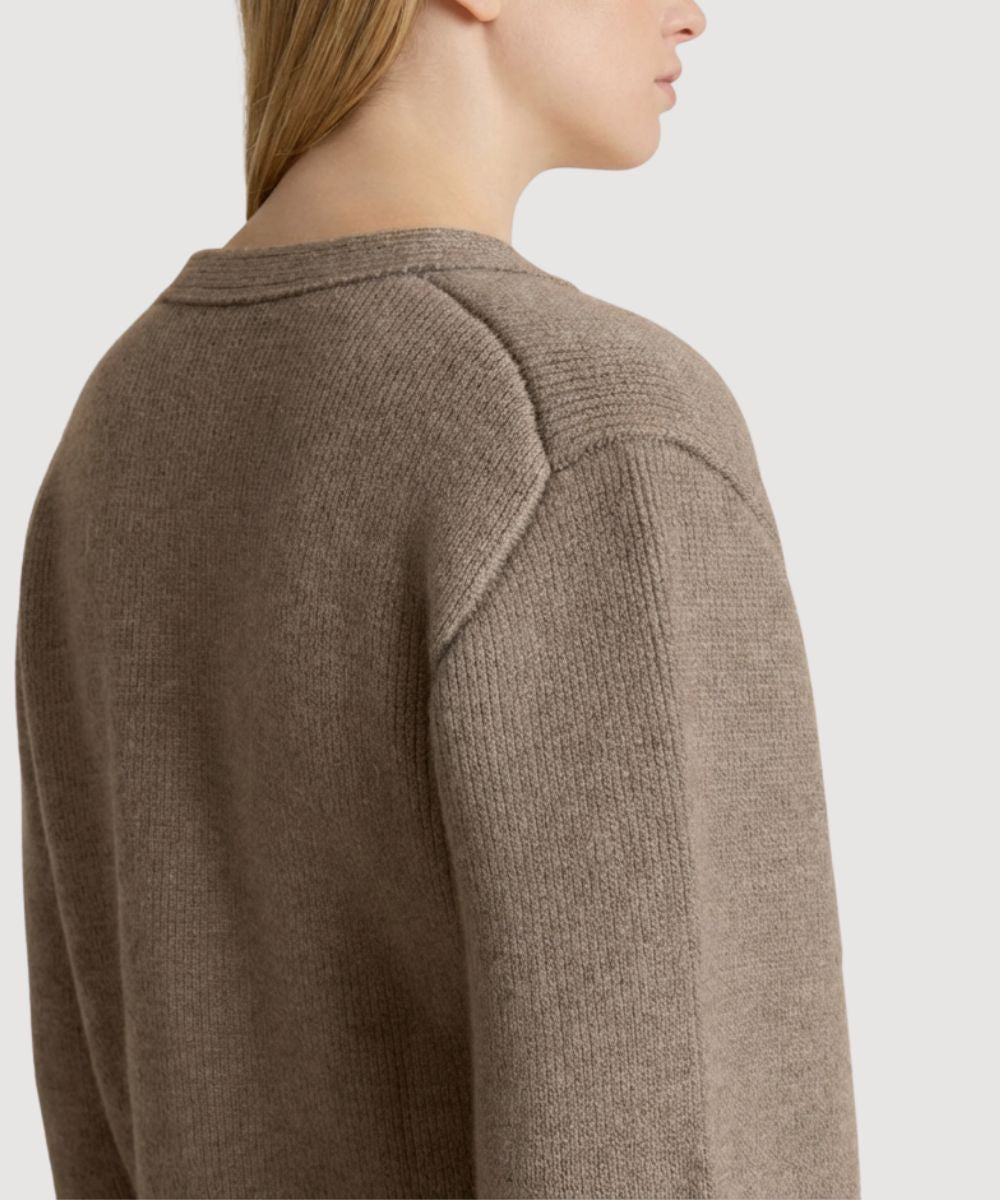 Nymeria Ribbed Cardigan in Beige