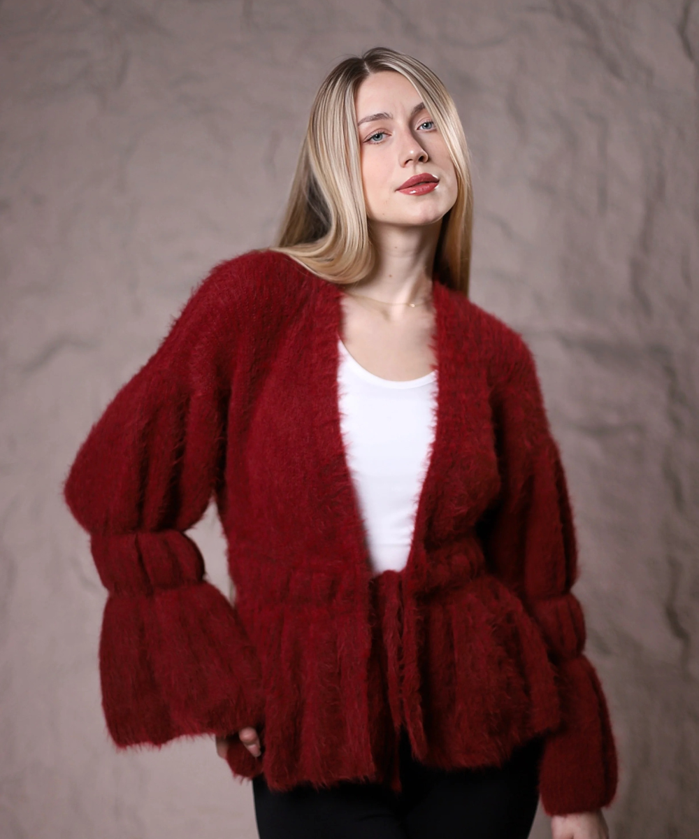 Mystique Cardigan In Burgundy