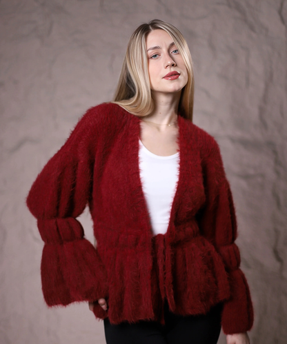 Mystique Cardigan In Burgundy