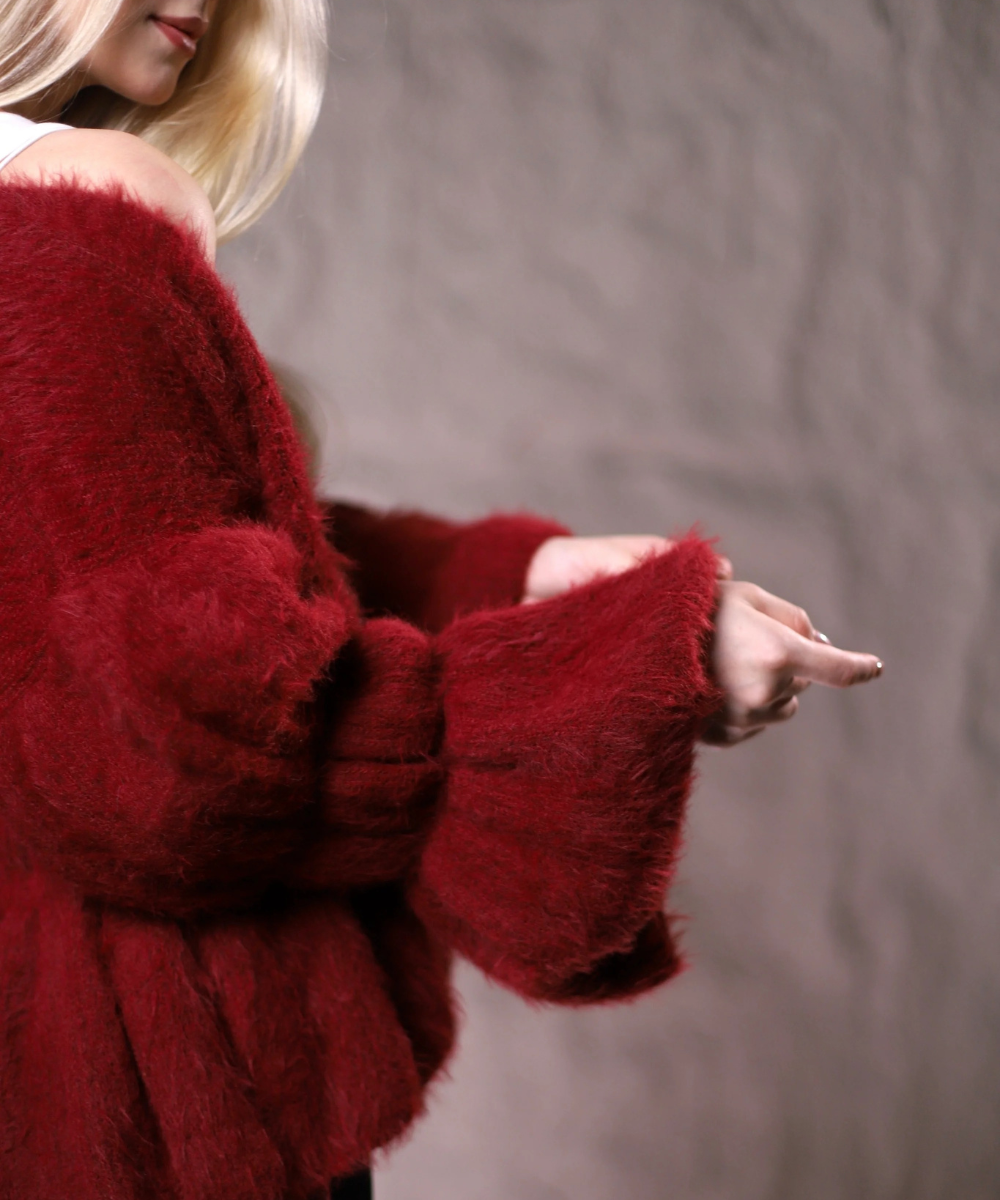 Mystique Cardigan In Burgundy