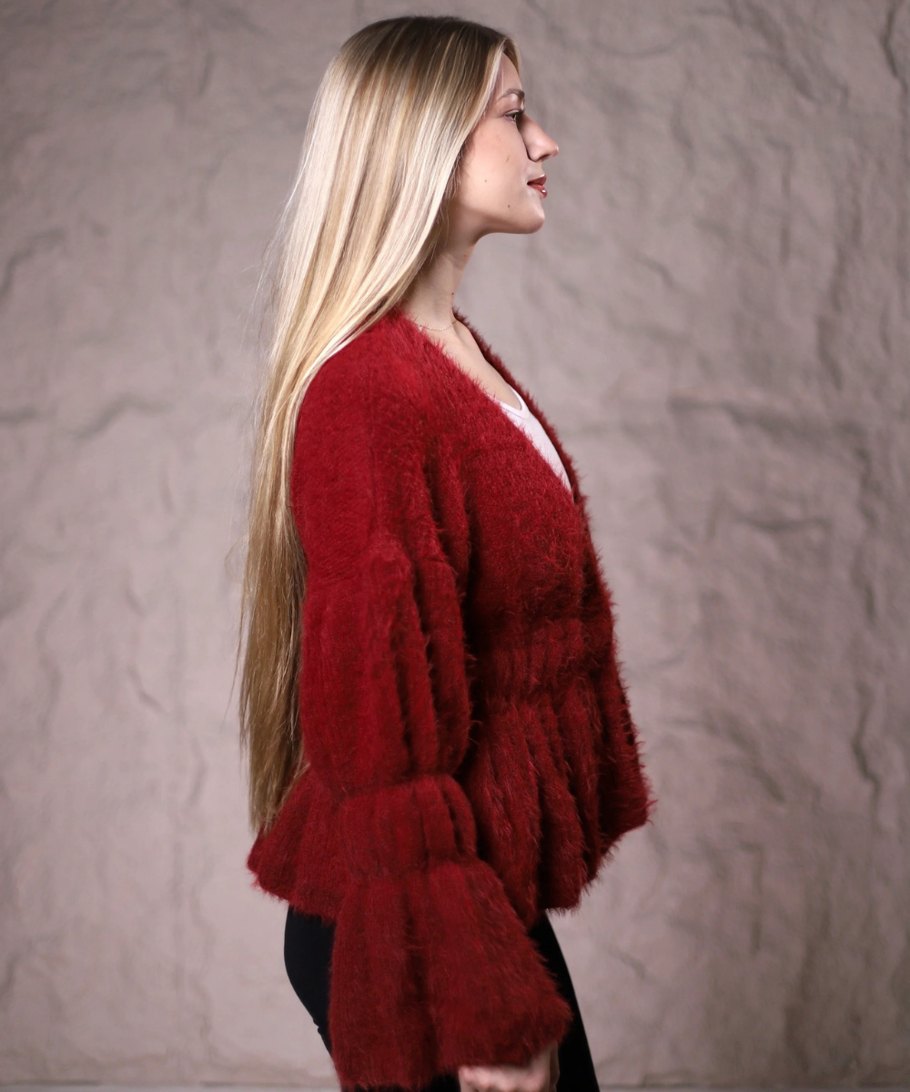 Mystique Cardigan In Burgundy