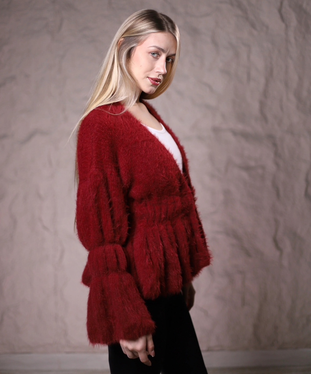 Mystique Cardigan In Burgundy