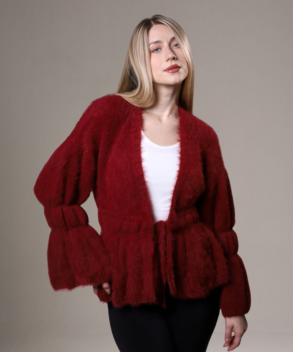 Mystique Cardigan In Burgundy