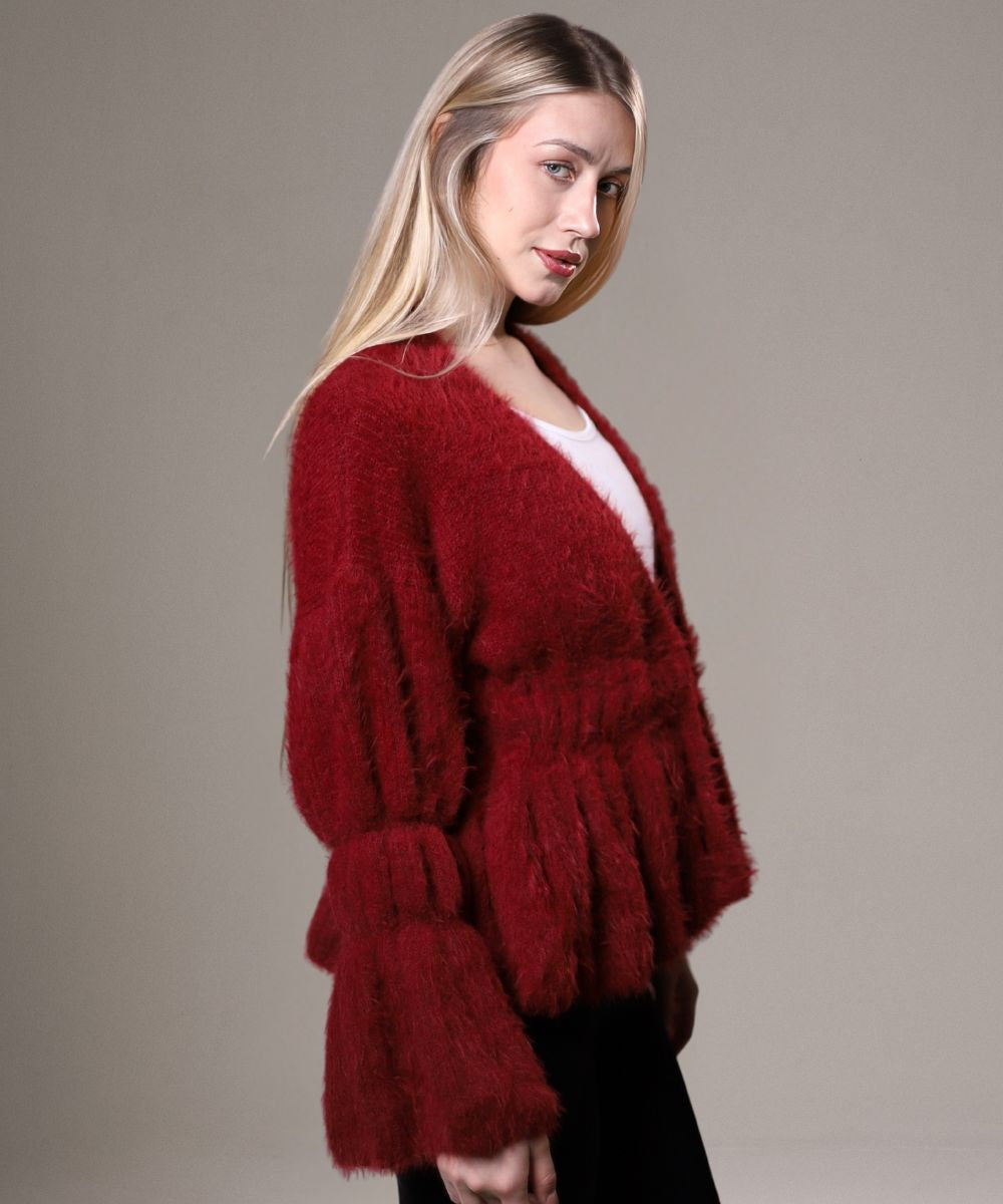 Mystique Cardigan In Burgundy