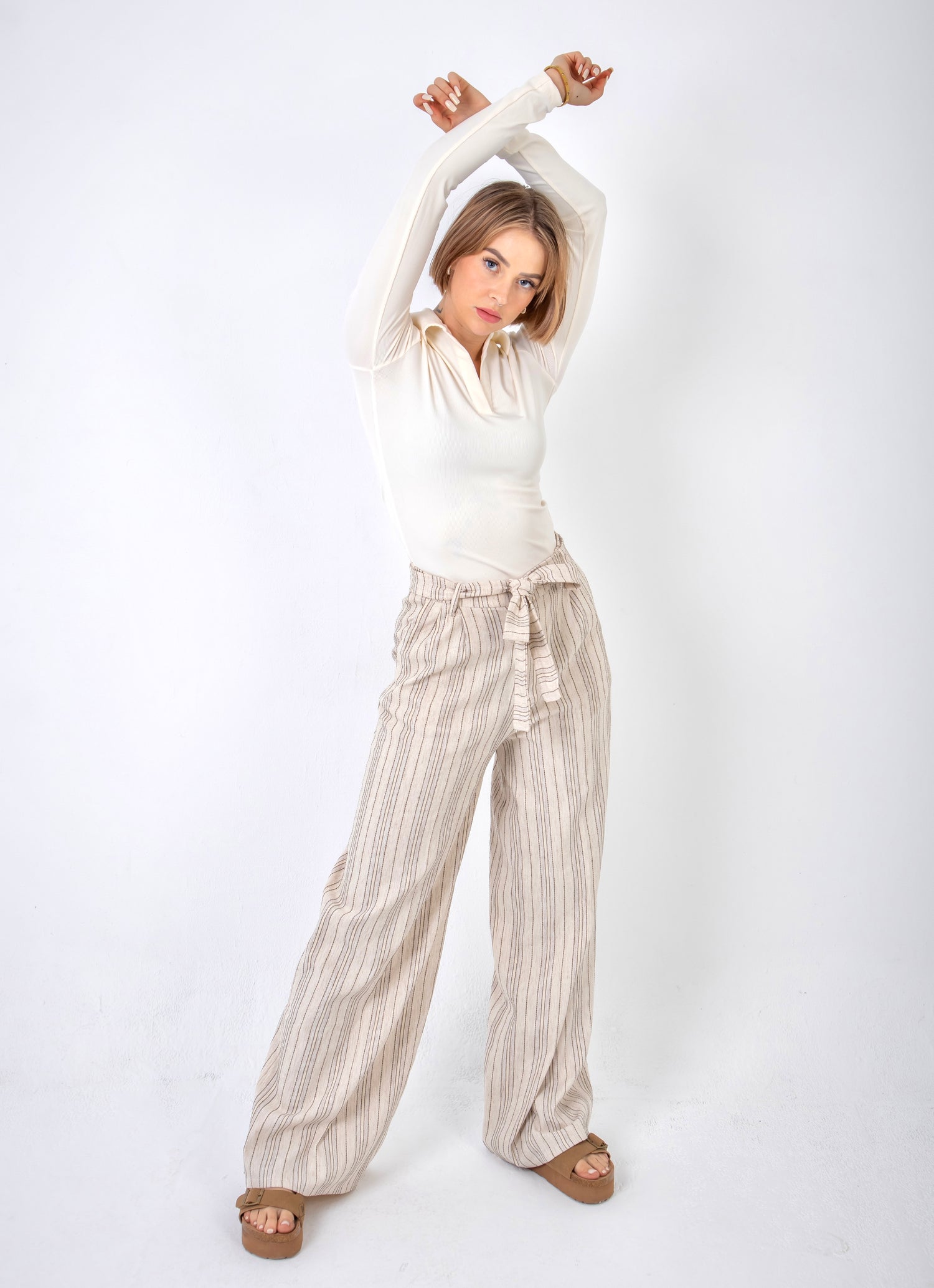 Palazzo Pants In Vivid White