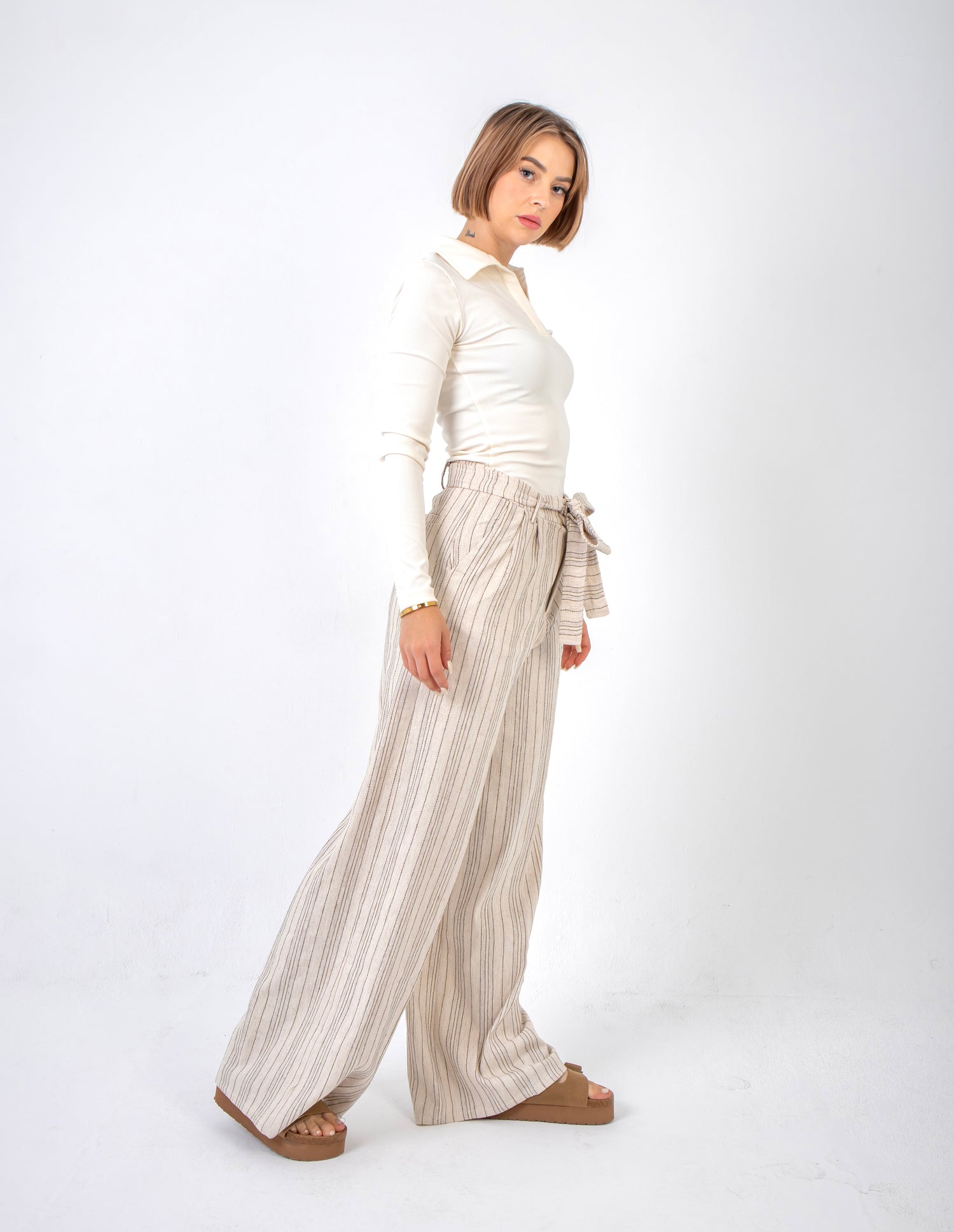 Palazzo Pants In Vivid White