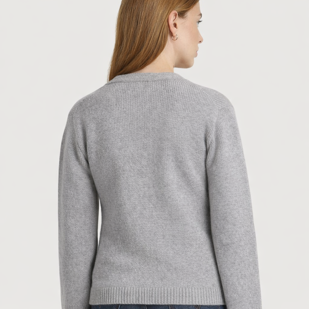 Nymeria Ribbed Cardigan In Grey