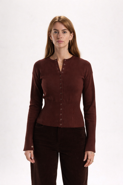 Odessa Cardigan in Espresso