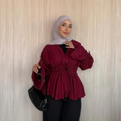 Blouse in burgundy