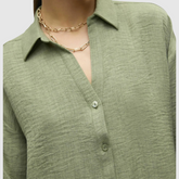 linen blouse in green