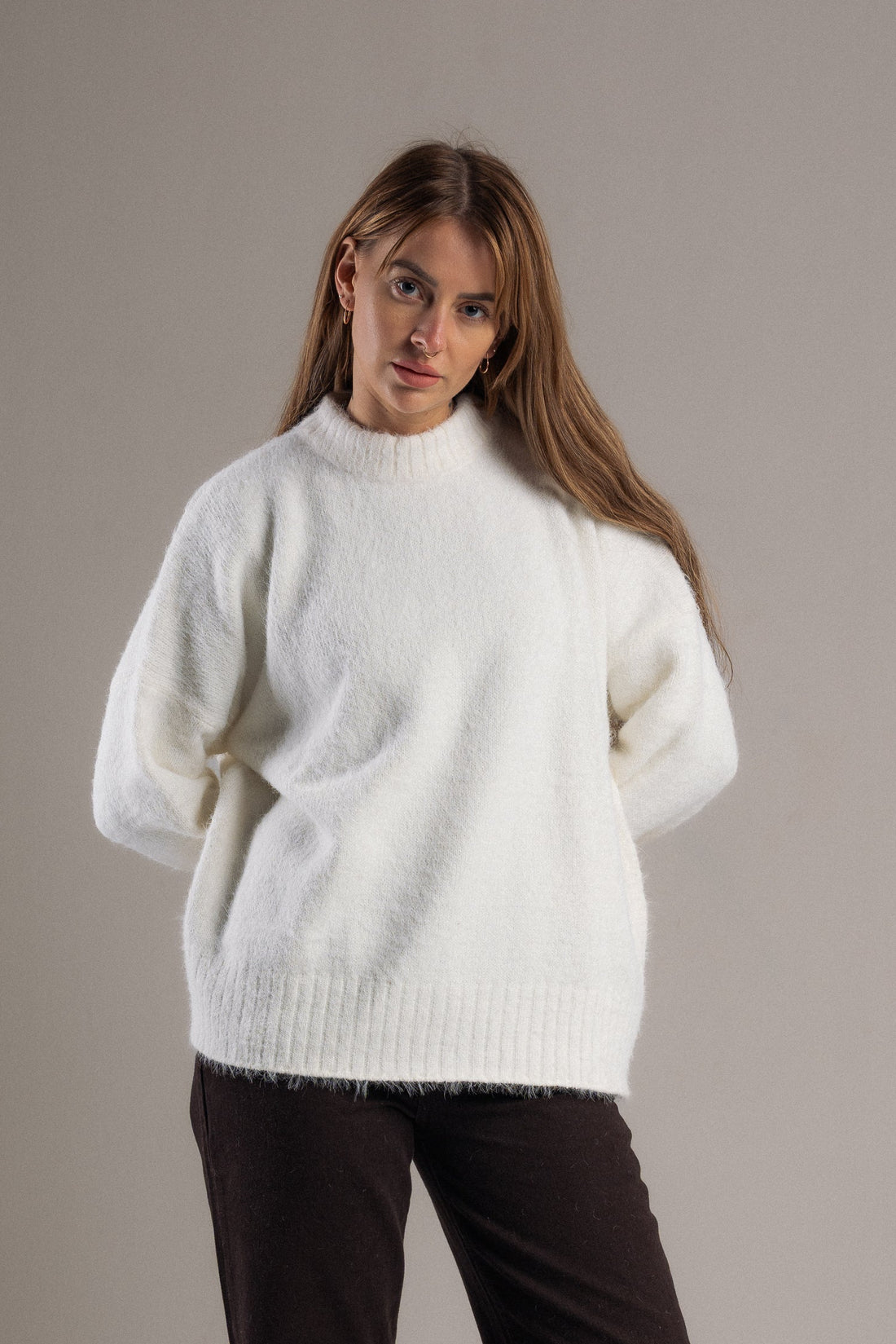 Mohair Crewneck In white