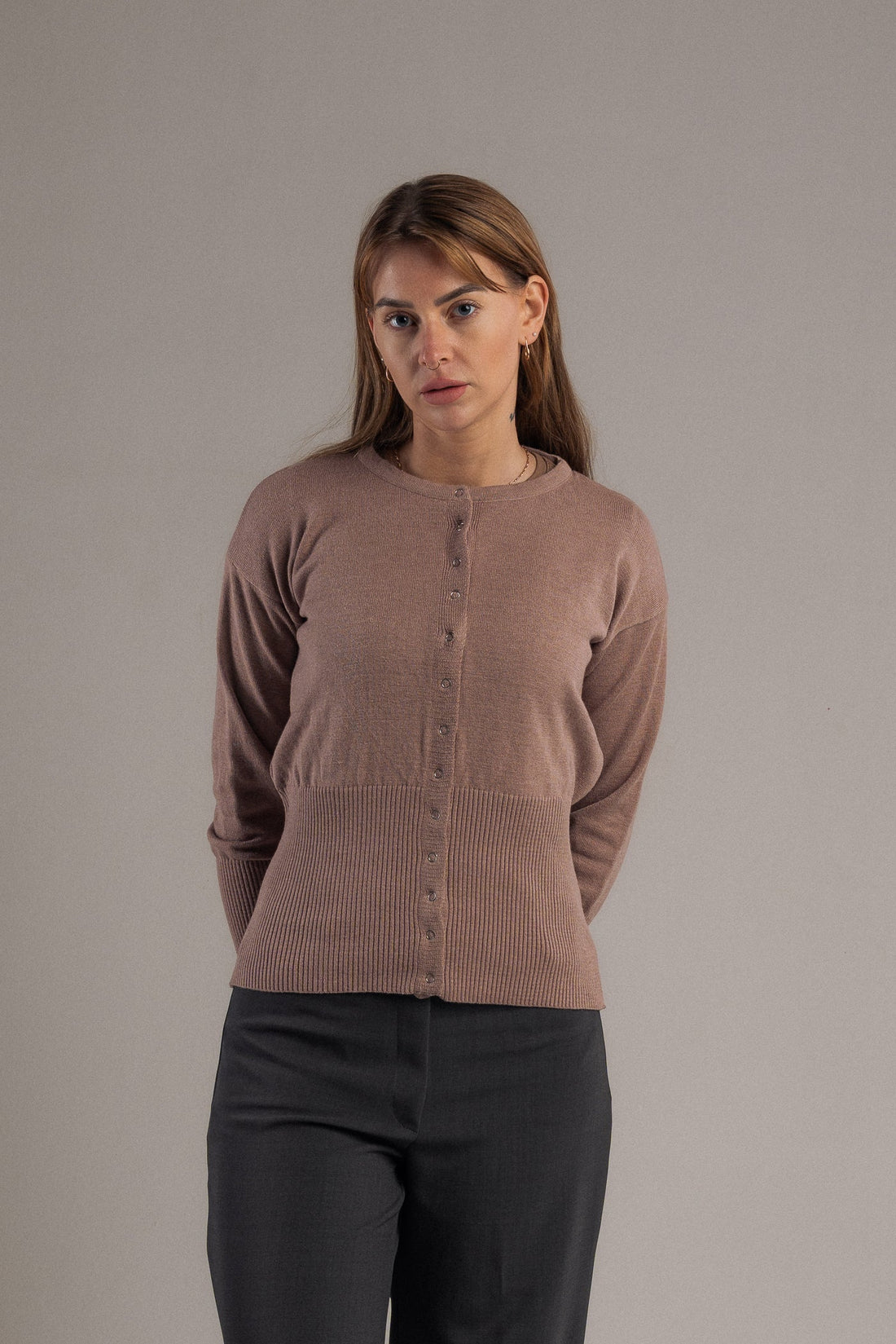 Odessa Cardigan in Taupe