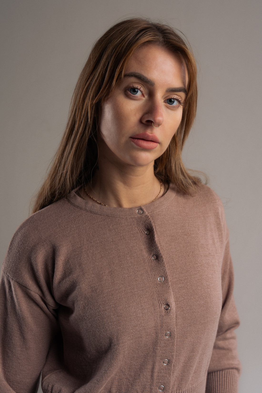 Odessa Cardigan in Taupe