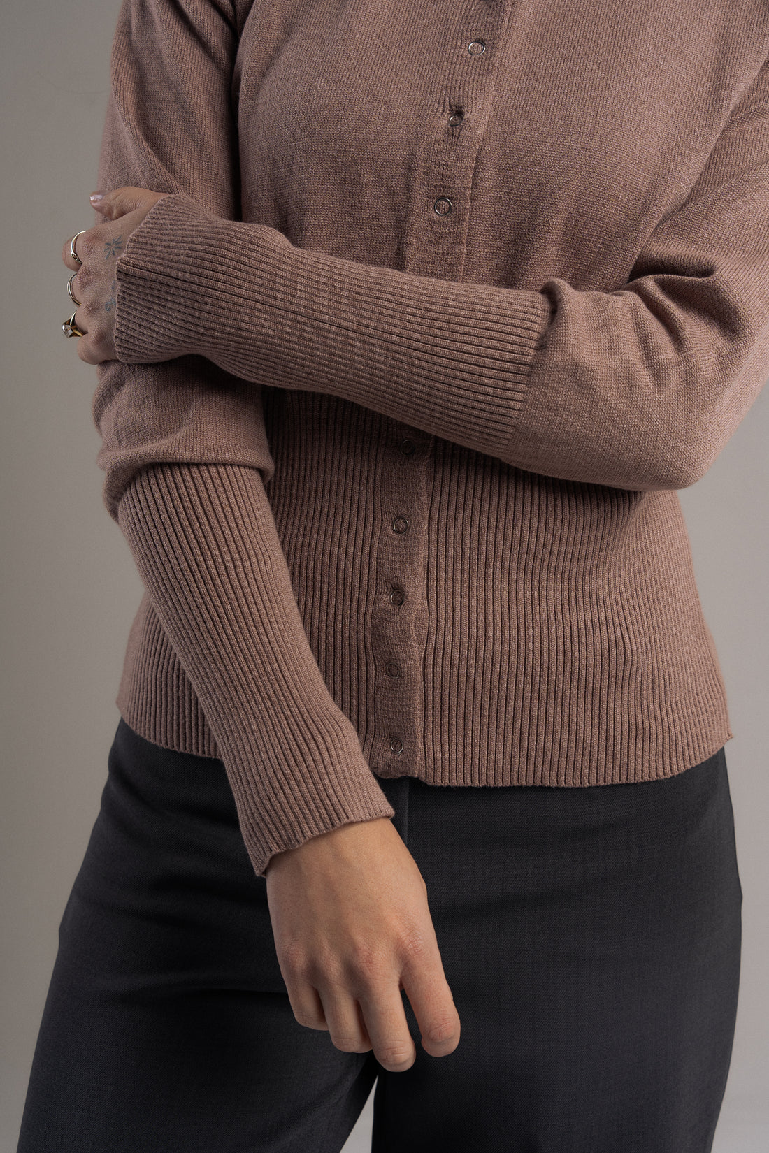 Odessa Cardigan in Taupe
