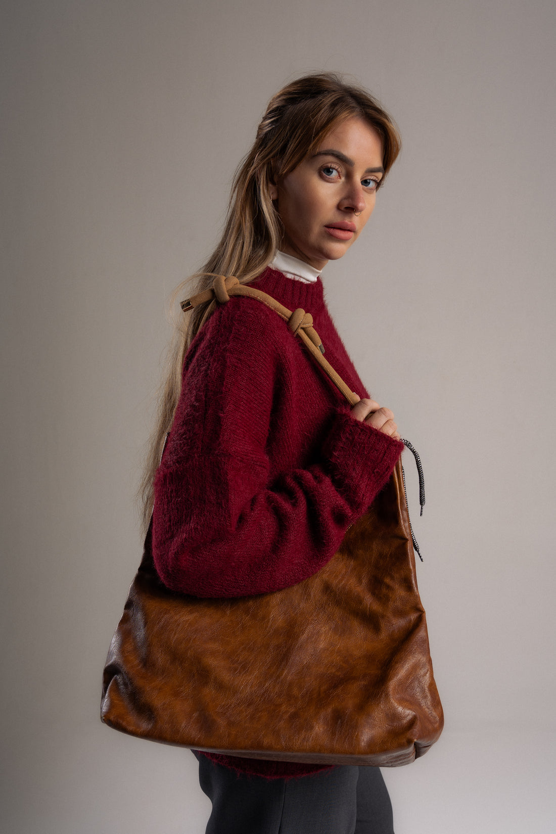 Mohair Crewneck In Burgundy